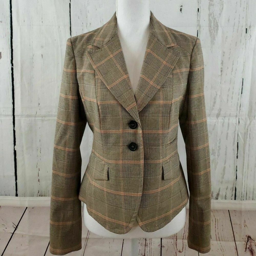 MICHAEL KORS Women's Size 8 CHECK PLAID 2 Btn
